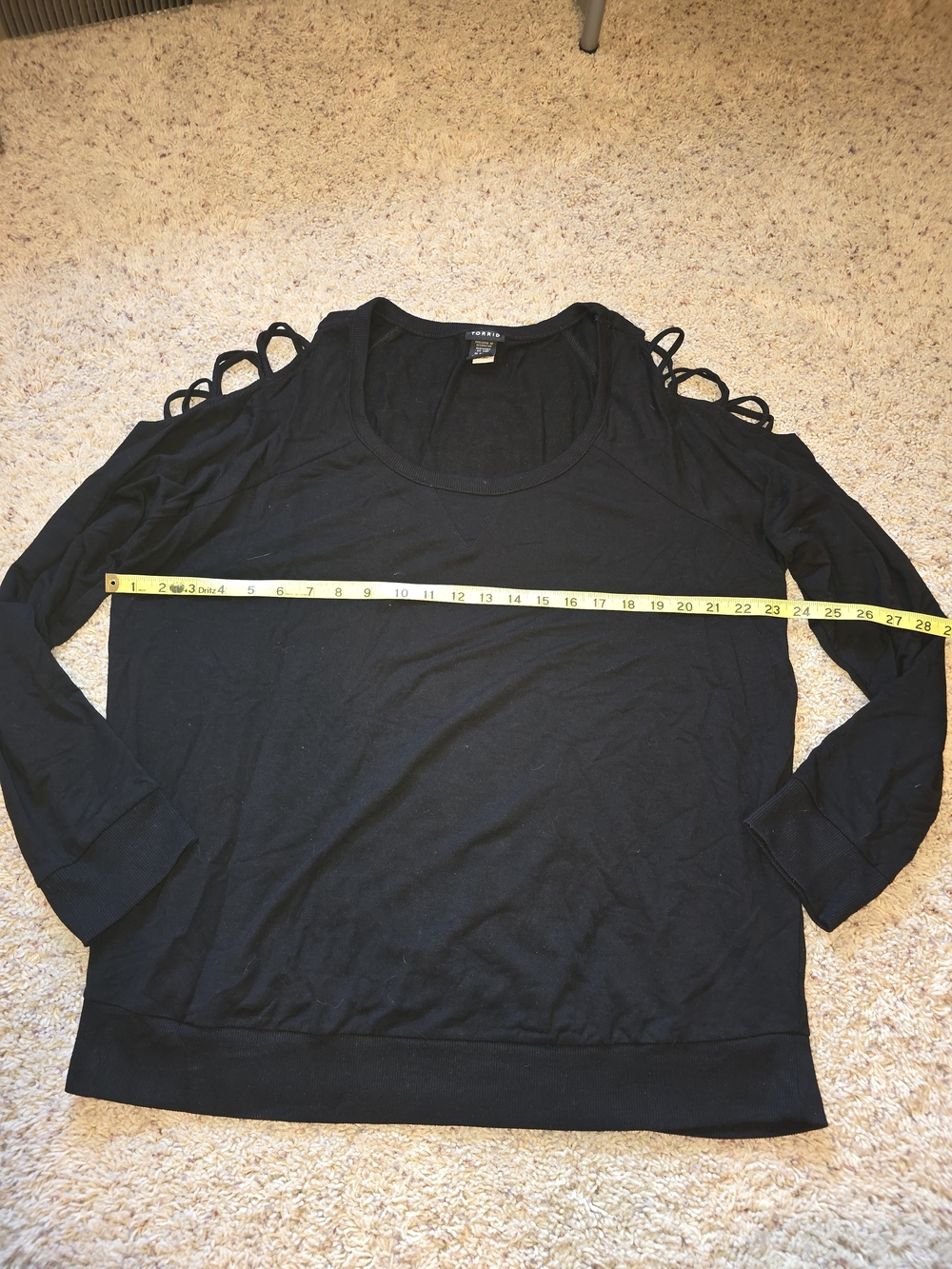 Torrid Black Cold-Shoulder Long Sleeve Top